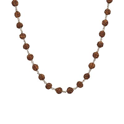 925 Sterling Silver Rudraksha Mala Panch Mukhi 5 Mukhi Five Face 54 Beads