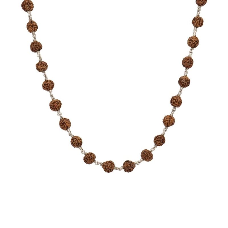 925 Sterling Silver Rudraksha Mala Panch Mukhi 5 Mukhi Five Face 54 Beads