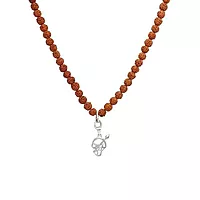 Rudraksha Mala with Silver Om Pendant
