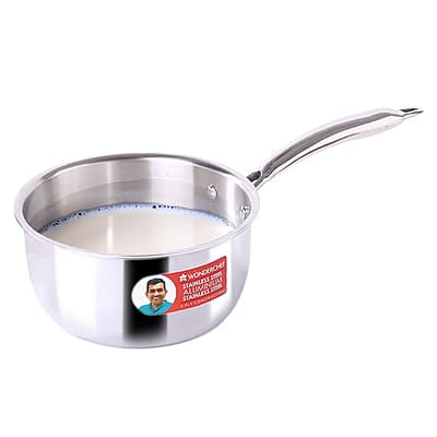 Wonderchef Nigella Tri-Ply 18 cm Sauce Pan 2.2 Liters 2.5 mm Thickness Silver