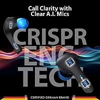 Blaupunkt Newly Launched BTW300 XTREME True Wireless Earbuds with Unstoppable 150 Hours* Playtime I Massive 800mAh Battery I CRISPR ENC AI MIC I BT Ver 5.3 I Gaming-Ready I TurboVolt Charging