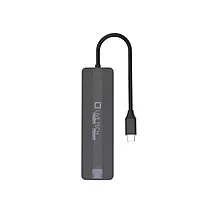 Live Tech TRAVAUX 7-in-1 USB-C Hub Adapter offers versatile connectivity with HDMI, USB-A, SD card slots, and more. Perfect for expanding your device's capabilities on the go!
