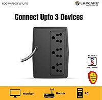 Lapcare LONG-650 600VA UPS – 230V, 360W | Compact Design | 4-8ms Response Time | ATX/EPS | 2Y Warranty | Black