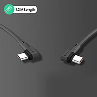 POR 1441 Konnect L C-C – 60W USB-C to USB-C Braided L Pin Cable | 1.2M | Grey | 06 Months