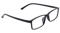 Unisex Large Rectangular Spectacle Frame. Gloss Black Color Frame. Transparent ARC Lens.