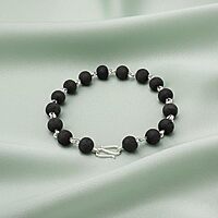 Silver Tied Karungali Bracelet