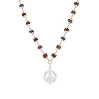 925 Silver Tied Rudraksha Mala Ruthratcham |Ayyappan Pendant Silver ,Certified