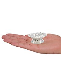 Sterling Silver Agarbatti Stand Lotus Design Incense Dhoop Sticks Holder