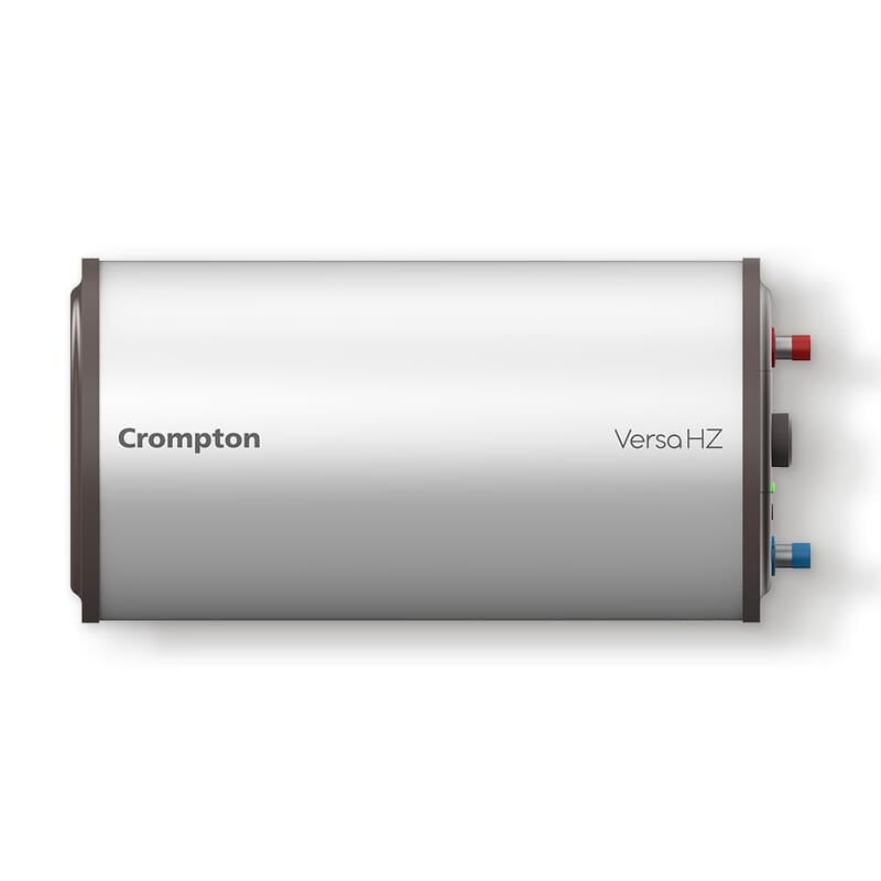 Crompton Versa Horizontal RHS 10L Storage Water Heater (Geyser) with Rust Proof Plastic body and Superior Glassline Coating