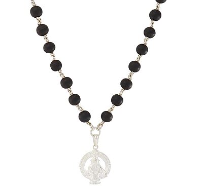 Original Karungali Mala with Silver Ayyappan Pendant – Spiritual Black Wood Mala Original Karungali Mala with Silver Ayyappan Pendant – Spiritual Black Wood Mala
