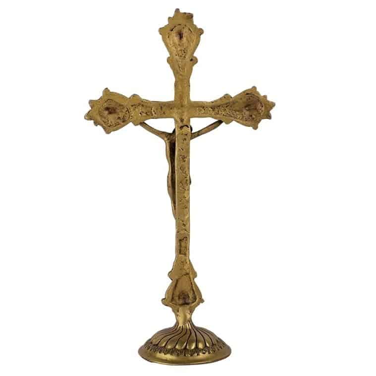 Brass Jesus Christ Cross - 13 inch Height | Symbol of Faith