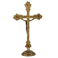 Brass Jesus Christ Cross - 13 inch Height | Symbol of Faith
