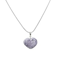 Sterling Silver Rope Chain with Quartz Heart Shape Pendant