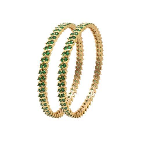 Women Green Stone Bangles