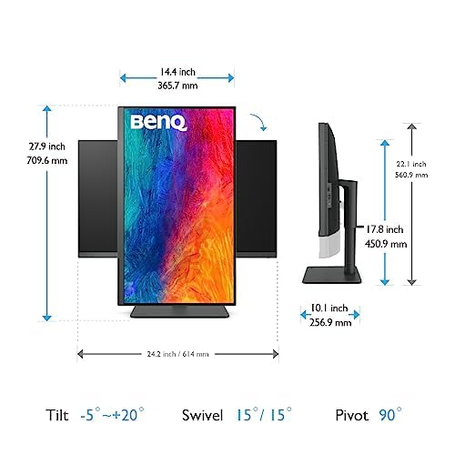 BenQ, 27" 4K UHD IPS Monitor, 60 Hz, HDR10, 99% sRGB, USB-C 65W, PD2705U