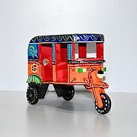 Hand painted pull toy rikshaw home decor gift play item