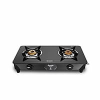 Preethi Blu Flame Zeal Plus Glass Top 2-Burner Manual Gas Stove