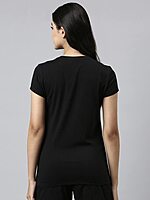 Enamor Essentials Womens E147-Short Sleeve Crew Neck Slim Fit Stretch Cotton Tee