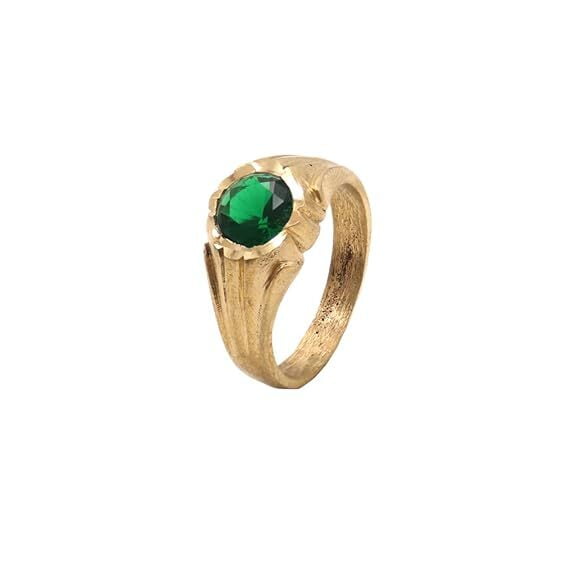 impon green stone ring