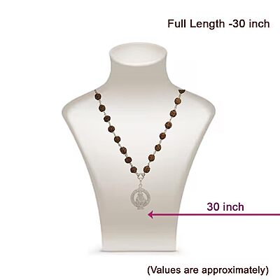 925 Silver Tied Rudraksha Mala Ruthratcham |Ayyappan Pendant Silver ,Certified 925 Silver Tied Rudraksha Mala Ruthratcham |Ayyappan Pendant Silver ,Certified
