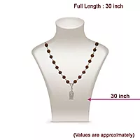 Silver Five Face Rudraksha Mala with Murugan Pendant