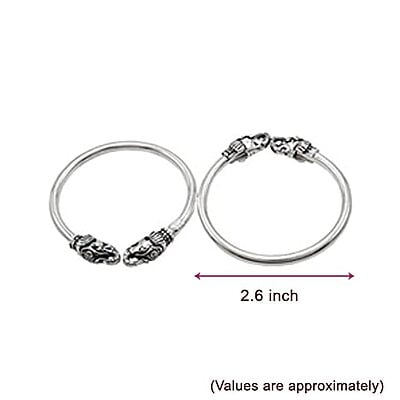 Adjustable Sterling silver yanai/elephant Kada