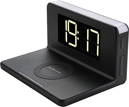 Portronics Freedom 4 – A versatile 3-in-1 device featuring a wireless charger, digital clock, and LED lamp. Perfect for bedside use, it combines functionality with modern design for convenience.