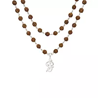 Original Rudraksha Mala in Silver with Om Pendant | Certified