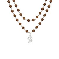 Original Rudraksha Mala in Silver with Om Pendant | Certified
