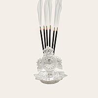 Sterling Silver Chakra Incense Holder | Chandi Chakram Pooja Dhoop Stand