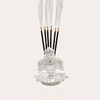 Sterling Silver Chakra Incense Holder | Chandi Chakram Pooja Dhoop Stand