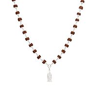 Silver Five Face Rudraksha Mala with Murugan Pendant