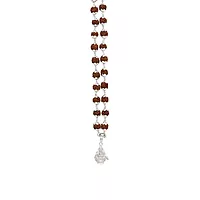 925 Silver Tied Rudraksha Mala Ruthratcham |Arch Ayyappan Pendant Silver ,Certified