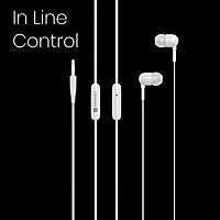 Portronics Conch Sigma A – 3.5mm Earphones with Mic, featuring a sleek white design, delivering clear sound quality and comfortable fit for an enhanced audio experience on the go.