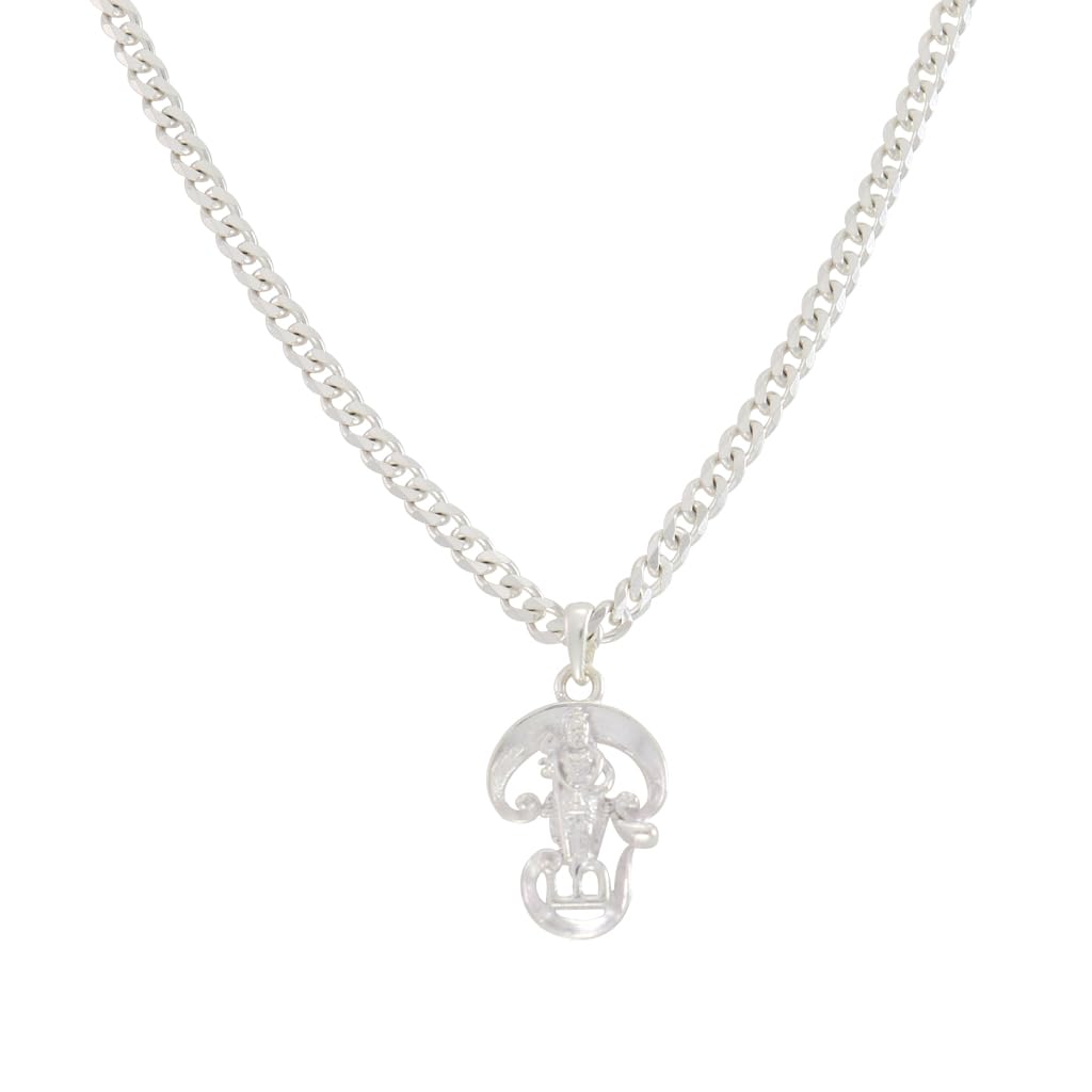 Sterling Silver Chain With God Kartikeya Subrahmanya Pendant