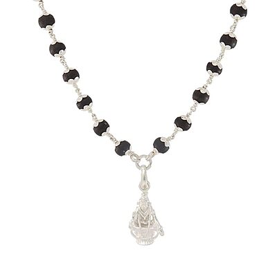 Original Karungali Mala with Silver Ayyappan Pendant – Spiritual Black Wood Mala Original Karungali Mala with Silver Ayyappan Pendant – Spiritual Black Wood Mala