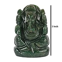 Ganesha Idol Crystal Stone Green Aventurine Ganesh  Lord God Ganpati Statue for Car Dashboard, Pooja, Home Decor, Gift and Showpiece