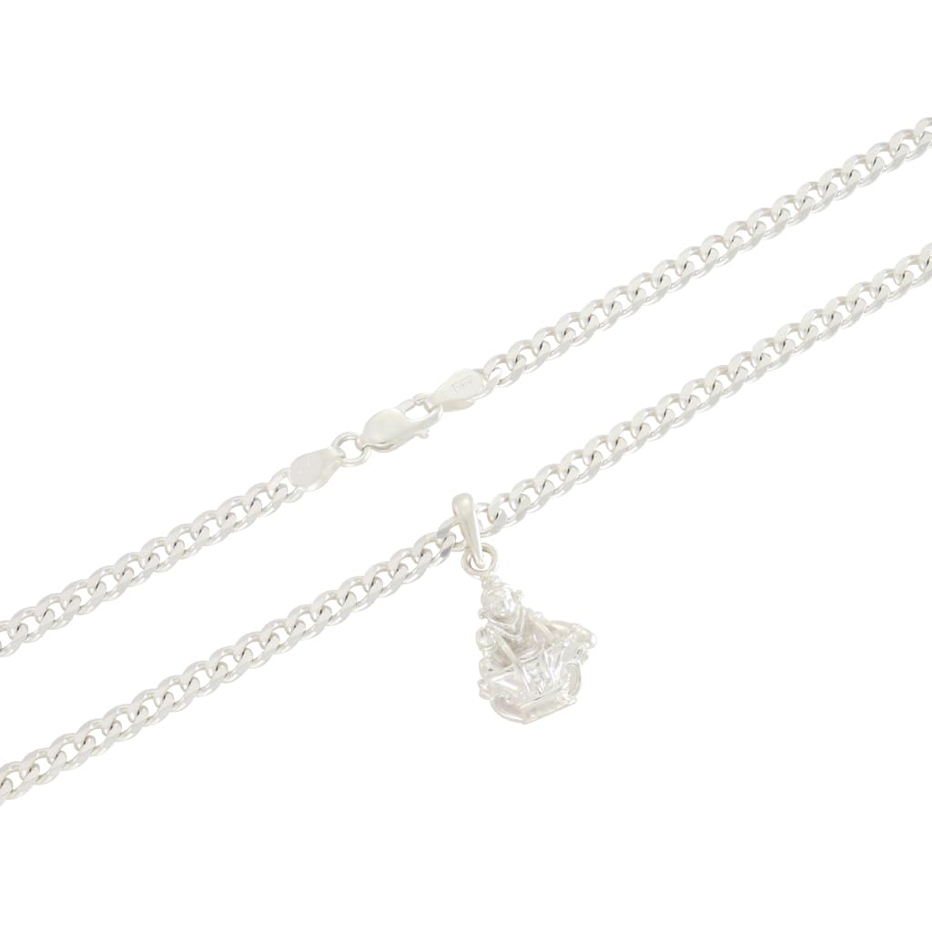 Sterling Silver Chain with Ayyappan Pendant