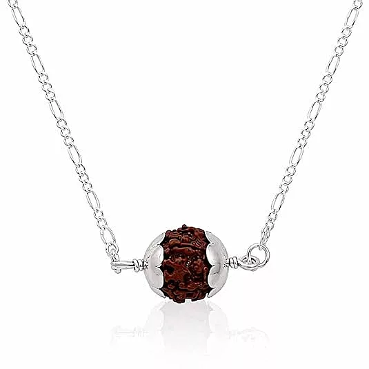 Sterling Silver Chain with Sacred Rudraksha Pendant