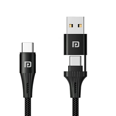 Portronics Konnect J4 USB A + Type C to Type C Cable