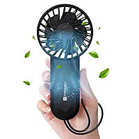 Portronics DualBreeze Handheld Mini Portable Fan With Dual Fan Technology, Upto 4 Hours Playtime, 3 Speed, Low Noise, Rechargeable Fan Ideal for Indoor,Outdoor,Home,Office,Kitchen,Makeup & Travel Use Portronics DualBreeze Handheld Mini Portable Fan With Dual Fan Technology, Upto 4 Hours Playtime, 3 Speed, Low Noise, Rechargeable Fan Ideal for Indoor,Outdoor,Home,Office,Kitchen,Makeup & Travel Use