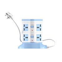 Portronics Power Plate 9 – Features 8 sockets and 3 USB ports for versatile charging. Compact design in blue, perfect for home or office use. Safe and efficient power distribution.