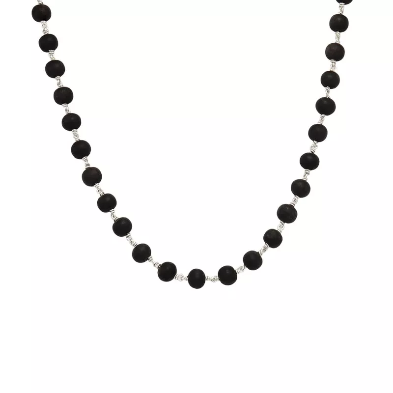 Original Karungali Mala with Silver Tied