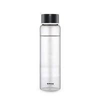 Borosil Crysto Glass Water Bottle, Water Bottle for Fridge Wide Mouth Borosilicate Glass Extreme Temperature Resistant For Hot & Cold Water, Milk, Lassi, Juice, Black Lid 750 ml, Stylish & Transparent