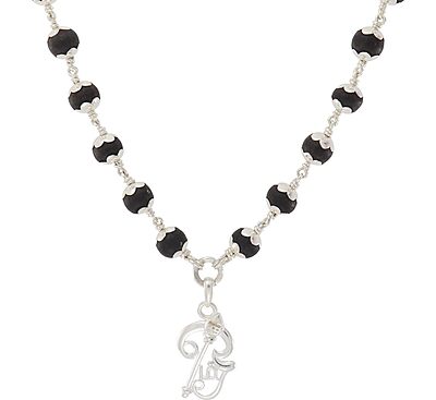 Karungali Mala with Silver Murugan, Vel & Tamil Om Pendant Spiritual Mala Karungali Mala with Silver Murugan, Vel & Tamil Om Pendant Spiritual Mala