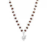 Original Rudraksha Mala in Silver with Om Pendant | Certified