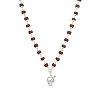Original Rudraksha Mala in Silver with Om Pendant | Certified
