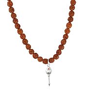Rudraksha Mala with Silver Vel Pendant