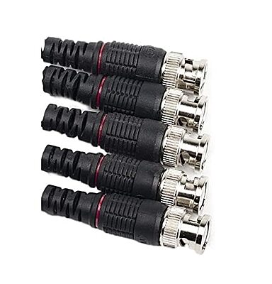 BNC Male Plug Pin Solderless Straight Video Adapter BNC Connector for CCTV