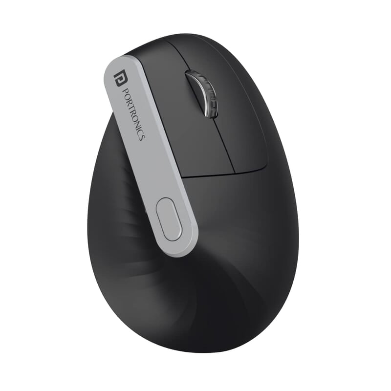 Portronics Toad Ergo Vertical Advanced Wireless Ergonomic Mouse 2.4Ghz, 6D Button, Wrist Support, Adjustable DPI Upto 1200, Supports Hand Posture